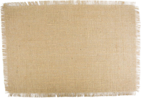 DII Jute Burlap Collection Kitchen Tabletop Placemat Set, 13x19, Solid Natural, 6 Count