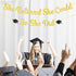 KatchOn Gold and Black She Believed She Could So She Did Banner - 10 Feet Glitter Graduation Decorations 2025