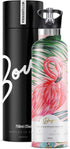 Stainless Steel Water Bottle with Straw, Wide Mouth Double Insulated, Cute Flamingo Gifts for Women, Leak Proof Lid, 25