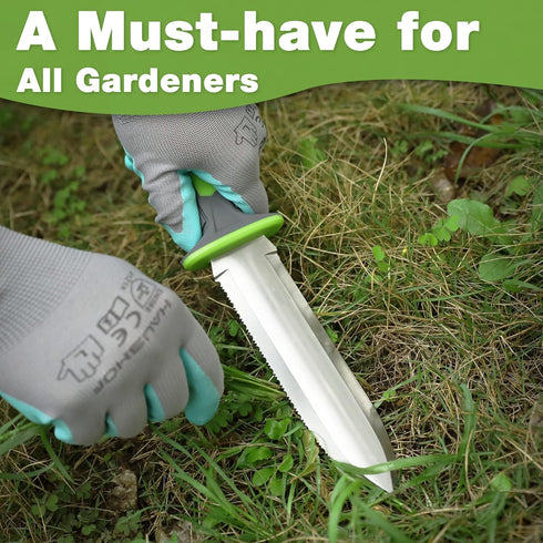 WORKPRO Hori Hori Garden Knife, 7" Stainless Steel Blade with Oxford Sheath for Weeding and Planting