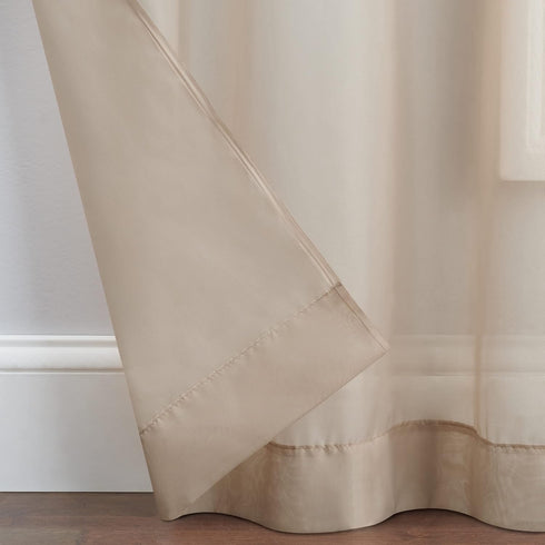 Pairs to Go Victoria Voile Modern Sheer Window Curtains, Taupe, 2 Panels, 59 in x 95 in