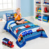 Set 2Pcs,City Sets Insert,1 Cartoon Train Comforter Kids Train Bedding Twin Size ,Colorful Vehicles Car Boys Bed in a