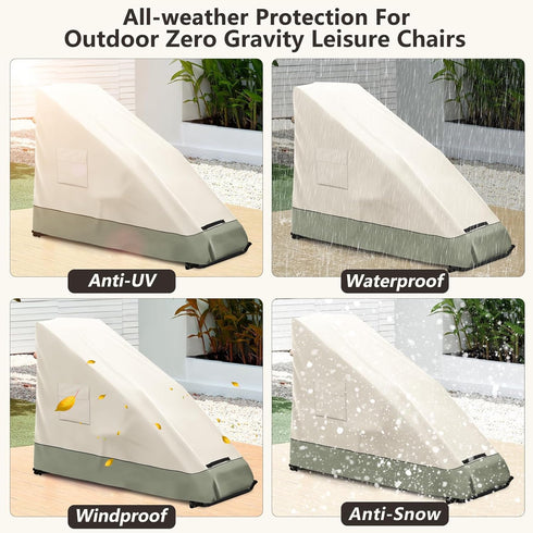 600D Green,39" 26" 45" Zero Gravity Chair Cover,Outdoor Heavy Duty Waterproof Zero Gravity Lounge Chair Cover,Patio