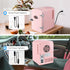 HealSmart 4 Liter Portable Mini Fridge - 6 Can Cooler and Warmer with Observation Window, Eco Friendly, Pink