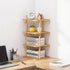 Counter (1, 4Tier-Large-6.7" Expandable Bamboo Corner Shelf - Dish/Plate Organizer for Cabinet, Kitchen Shelf & Small