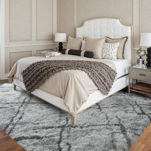 5x8 FinRec Area Rugs for Bedroom Living Room, Feet Fluffy Shaggy Rug, Non-Slip Soft Shag Rug for Nursery Kids Room Dorm