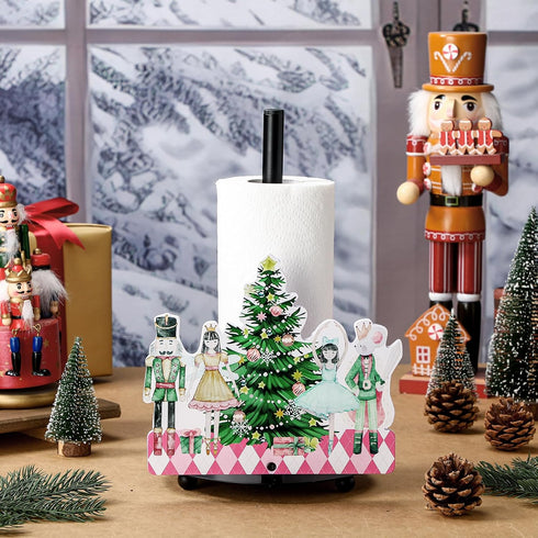 Countertop Yookeer Christmas Paper Towel Holder Nutcracker Floral Holly Buffalo Plaid Christmas Tree Towels Paper