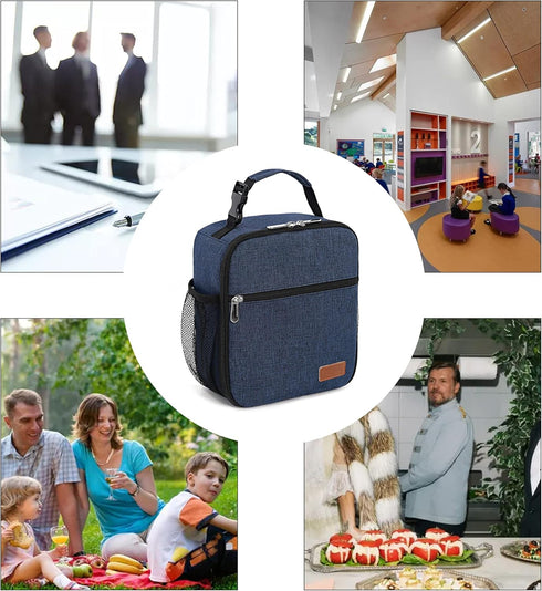 Femuar Lunch Box for Men and Women - Small Reusable Portable Lunch Bag for Office Work Picnic, Blue