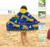 Kids Beach Towel with Hood - Excavators Vehicles Theme for Boys & Girls, Microfiber Soft Bath Poncho Wrap Robe