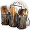 Metal Utensil Caddy - Silverware Organizer for Outdoor Party, Cutlery Caddy for Picnic, Buffet, RV BBQ, Farmhouse