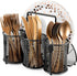 Metal Utensil Caddy - Silverware Organizer for Outdoor Party, Cutlery Caddy for Picnic, Buffet, RV BBQ, Farmhouse