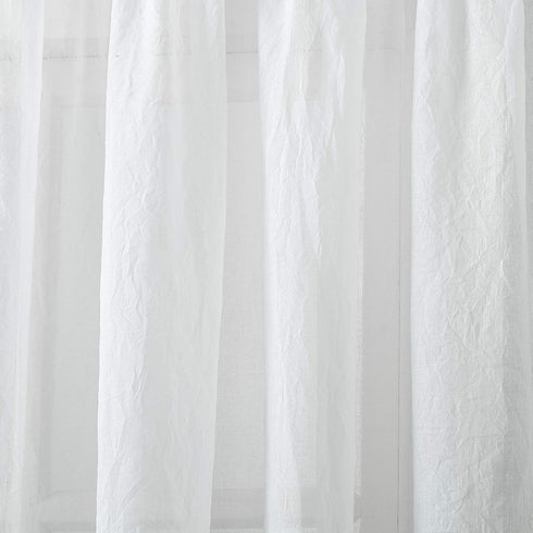No. 918 Tayla Crushed Texture Semi-Sheer Curtain Panel, 50" x 95", White, Rod Pocket