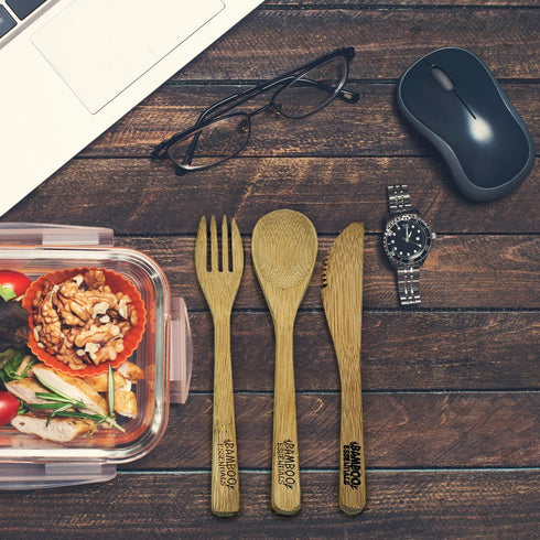 Travel Utensils Set with Case, Fork, Knife, Spoon, Chopsticks, Straw, and Cleaning Brush, Midnight Black