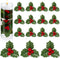 Christmas Holly Berries for Crafts, Faux Flowers and Holly Leaves, 50 Pcs for Wreath Fillers