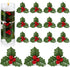 Christmas Holly Berries for Crafts, Faux Flowers and Holly Leaves, 50 Pcs for Wreath Fillers