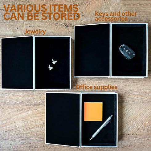 Generic Set 3 Tadome Fake Books for Decoration & Hidden Storage - of 'Positive Mind, Vibes & Life' White PU Leather