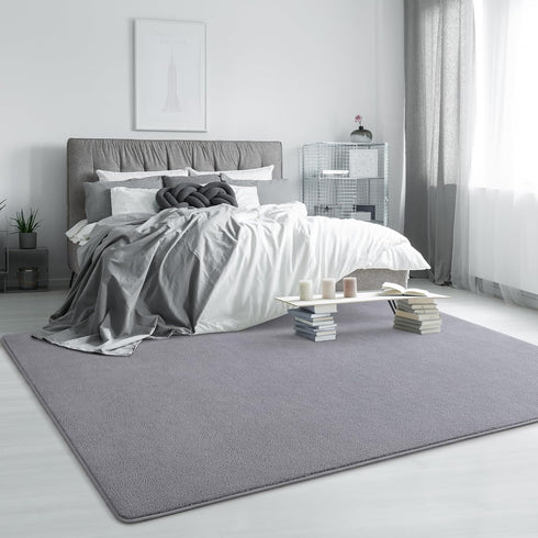 Keeko Soft Area Rugs for Bedroom Living Room, 4x6 Grey Modern Low Pile Fluffy Machine Washable Rug
