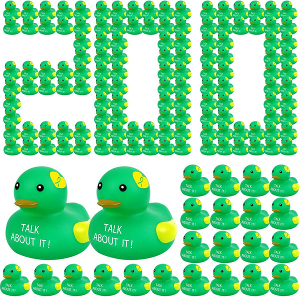 DEEKIN Mental Health Rubber Duck Bulk Green Ribbon Mental Health Awareness Items
