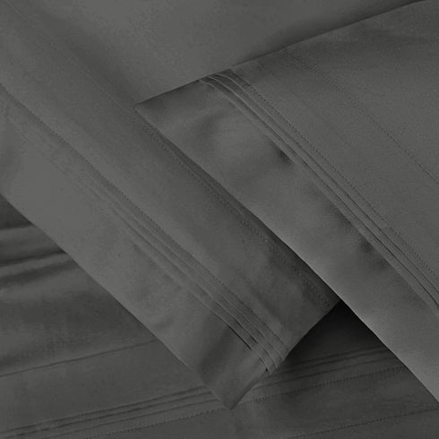 Superior Egyptian Cotton King Pillowcases, 650 Thread Count, 2-Pieces, Grey