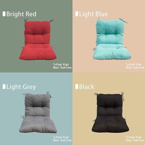 Set Bright Red High Back Chair Cushions - BOSSIMA Replacement for Indoor & Outdoor