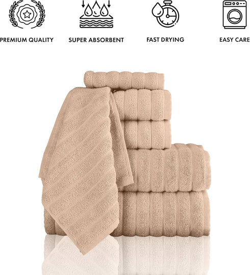 6 Set, 100% 2 2 2 Classic Turkish Towels CTT Luxury Piece Towel Turkish Cotton, Quick Drying, Highly Absorbent & Comfy