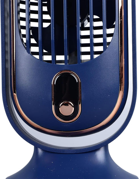 Table Tower Fan, 1800mAh USB Portable Electric Fan with 5 Speeds for Car Home Office (Blue)