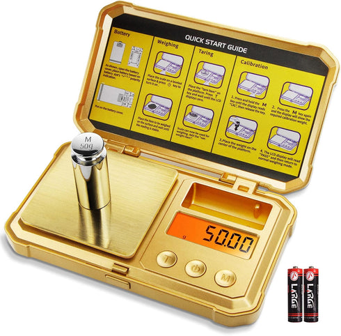 Fuzion Gram Scale 200g/0.01g, Digital Pocket Herb Scale with 6 Modes, Tare for Jewelry, Small (50g Weight Included)
