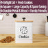 Large Cookie Jar with Airtight Bamboo Lid: 6"W x 6"D x 8"H White Iron Cookie Tin, Farmhouse Decorative Kitchen Counter