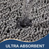 Arotive Luxury Chenille Toilet Rugs U-Shaped, Extra Soft Thick Absorbent Non-Slip Bathroom Mats, Grey