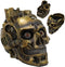 Ebros Gift Mad Max Steampunk Cyborg Robotic Skull Decorative Box, Jewelry Trinket Storage or Makeup Brush Holder