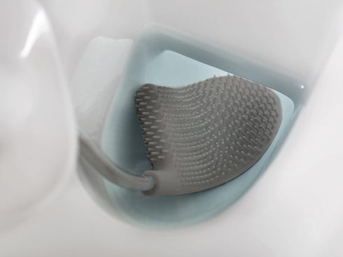 Set, Joseph Joseph Flex Hygienic Silicone Toilet Brush with Slim Holder Flexible Anti-drip, Anti-Clog Deep Clean Head