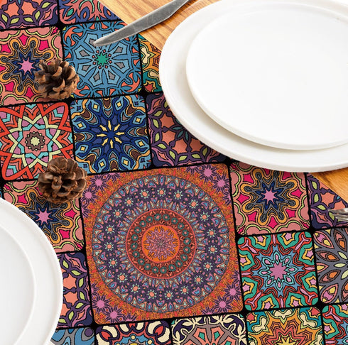 Winotic 108 Inches 13 108) Boho Bohemian Table Runner Long, Vintage Seasonal Table Runners for Party Kitchen Dining