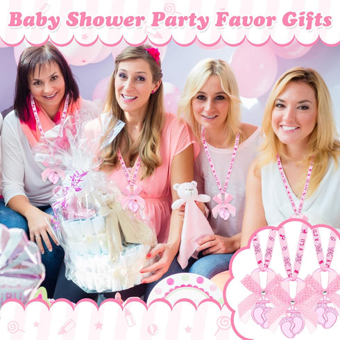 60 TrelaCo Pcs Shower Party Pacifiers Necklace Acrylic Pacifiers Feet Necklace Charm Favors for Guests Shower Party