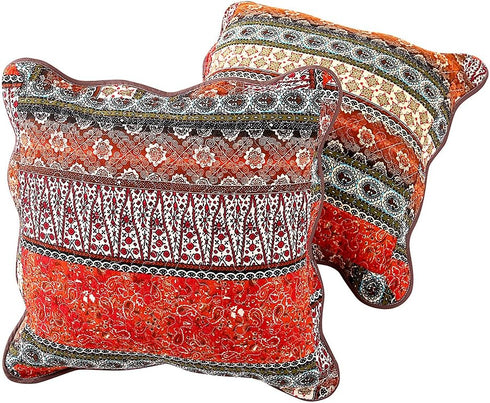 NEWLAKE Striped Classical Style Cotton Throw Pillow Covers - 2 Pieces, 18X18 Inch
