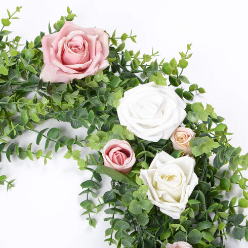 DearHouse Faux Eucalyptus Garland Plant, 2 Pack Artificial Vines Hanging Eucalyptus Leaves for Wedding Decor