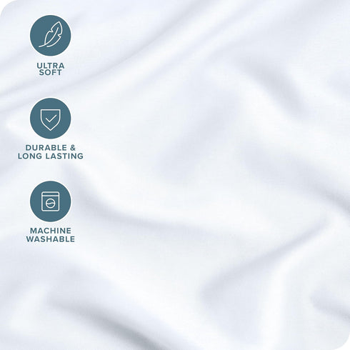 Bare Home Microfiber Pillow Cases - King Size Set of 2, Cooling Double Brushed White Pillowcases, Easy Care