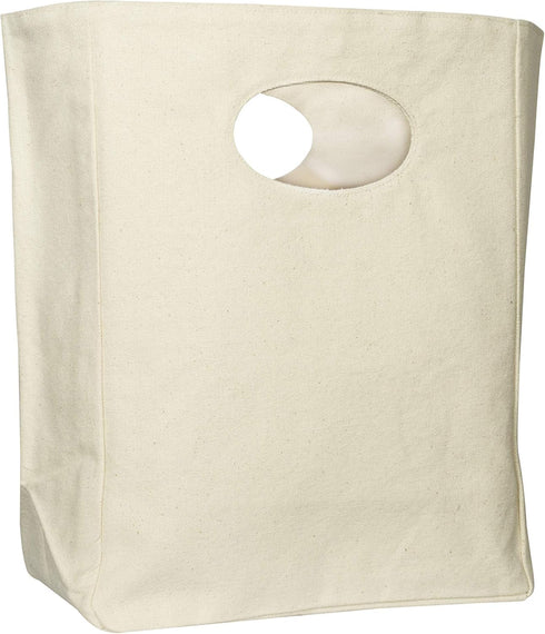 Organic Cotton Canvas Lunch Bag, Eco Friendly & Machine Washable, Reusable Lunch Tote for Work, School, 1 Bag - White