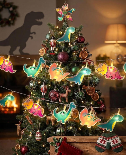 20 AceList LED Dinosaur String Lights for Kids, Dinosaur Decor with Remote Control & USB Power for Toddler, Parties