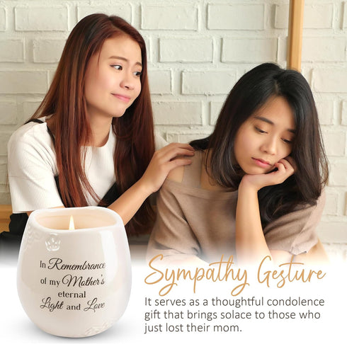 Pavilion Light Your Way Memorial Ceramic Vessel - 100% Soy Wax Candle, "In Remembrance Of My Mother's Eternal Light And