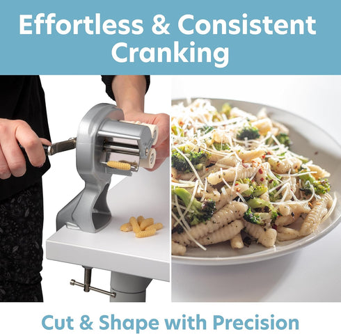 Set Cavatelli Maker Machine w Easy to Clean Rollers - Makes Authentic Gnocchi, Pasta Seashells & More - Precision