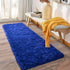 Soft Runner Rugs for Bedroom Hallways - 2x6 Royal Blue Fluffy Shag Throw Area Rug Non-Slip for Bedside Dorm Living Room