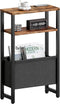 Narrow Side Table, Slim End Table with Magazine Rack, Bedside Table for