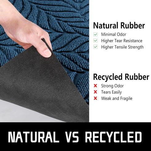 Yimobra 29.5x17 Inch Sturdy Leaf Door Mat, Heavy Duty Welcome Mat for Home Entrance Outdoor Indoor, Garage Office