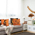 Whaline 4 Pieces Halloween Pillow Case - Orange and Black Linen Cover, Happy Halloween Decoration (18" x 18")