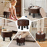 Small Foot Stool Ottoman with Storage, Faux Leather Ottoman Foot Rest for Couch, Round Footstool Ottomans for Living