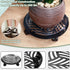 2 Packs 12" Large Metal Plant Caddy with PU Wheels Heavy-Duty Wrought Iron Rolling Plant Stands Indoor Outdoor Wheeled