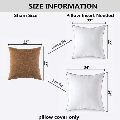 Kevin Textile Decorative Throw Cushion Covers Set of 2, Farmhouse Cushion Case Indoor Outdoor, 22 x 22 inches (Hazel