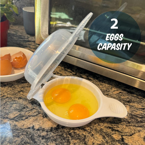 Trenton Gifts Microwave Egg Cooker/Poacher - Easy Scrambled Omelet Maker & Breakfast Cookware - Quick and Convenient