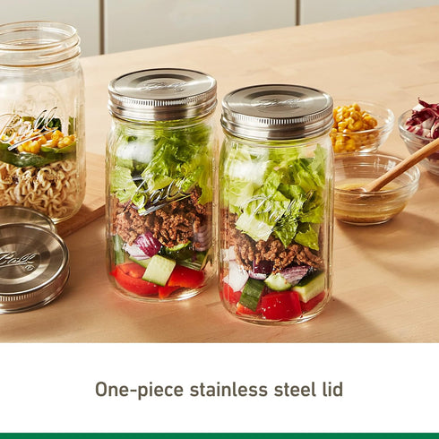 Ball Jar Stainless Steel One-Piece Mason Jar Lids, Regular Mouth, Silver by Ball