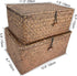 Wicker Storage Baskets with Lid, Set of 2 Handwoven Seagrass Organizer Bins for Shelves, Drawers, Closet